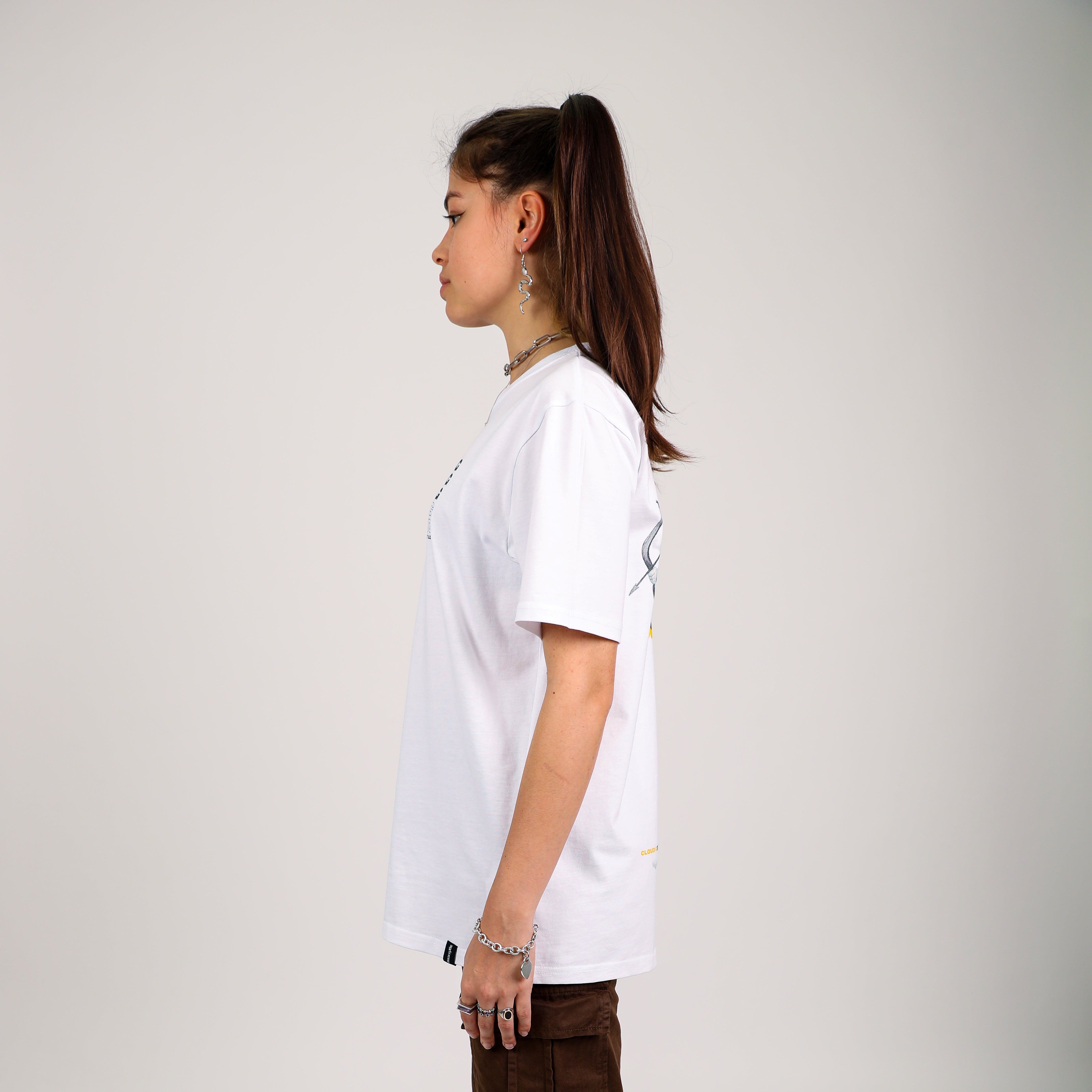 Side view of Love Lost White Heavy Cotton Oversized Tee