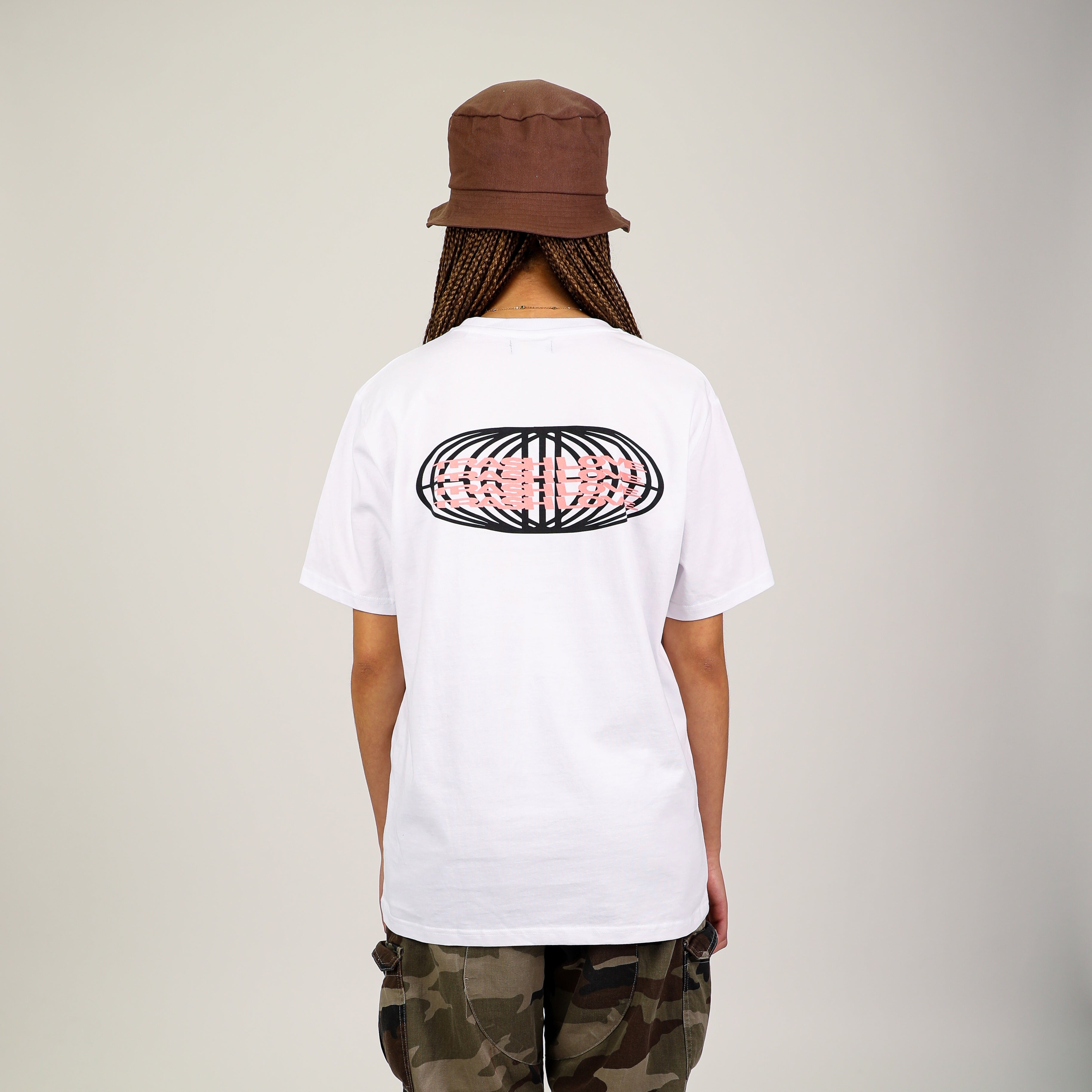 Back neck on 'In the Heart' White Heavy Cotton Oversized Tee