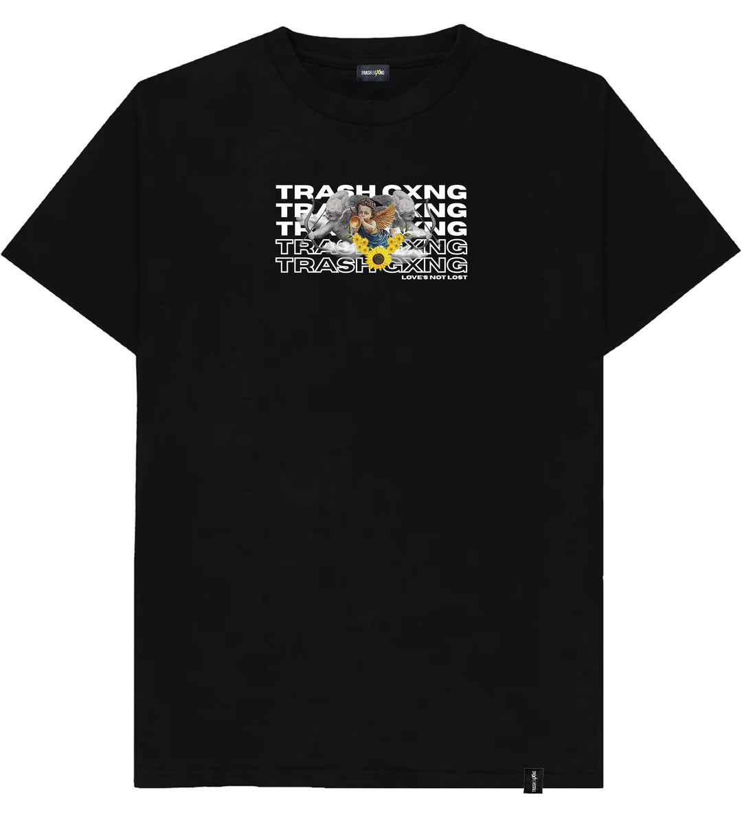Front view of 'Love Lost' Black Heavy Cotton Oversized Tee