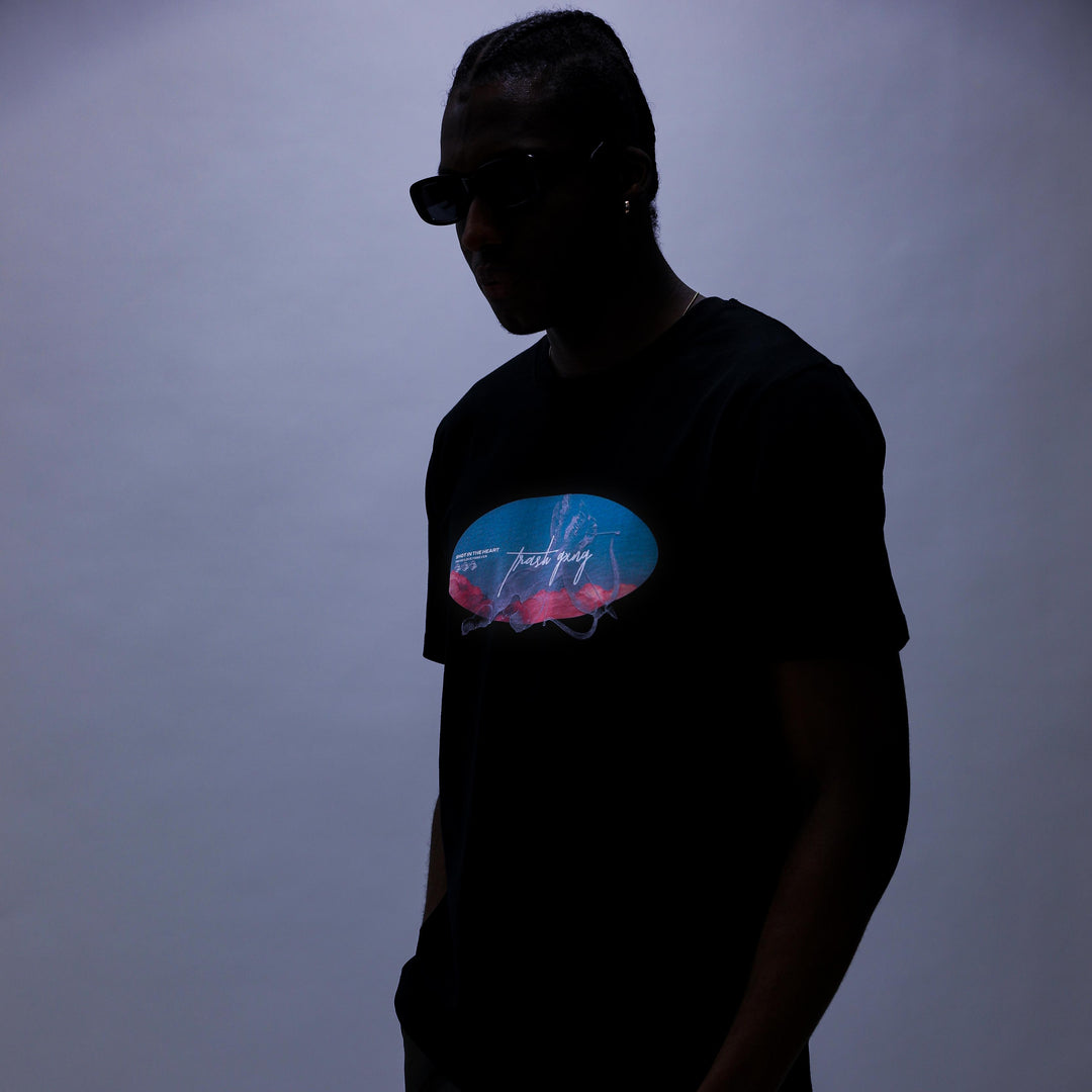 "In the Heart" - Black Heavy cotton oversized Tee