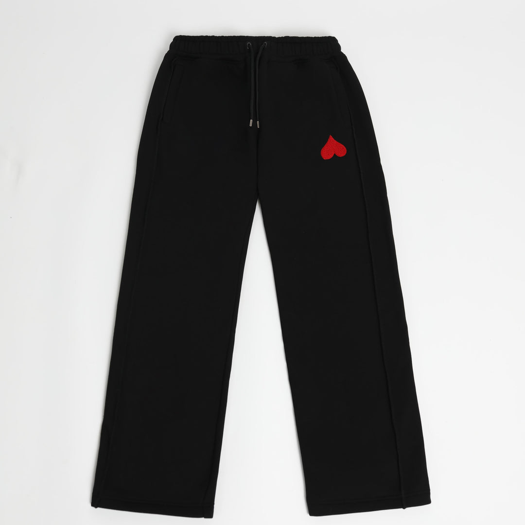OG Love Black Bottoms with a red chenille heart logo on a white background