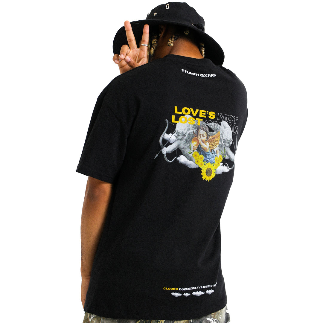 "Love Lost" - Black Heavy cotton oversized Tee