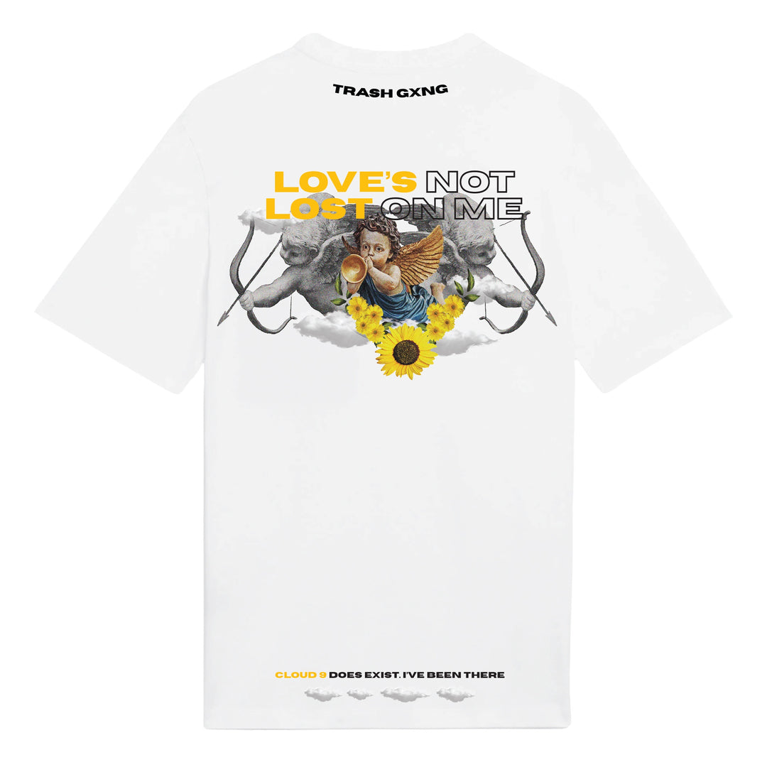 "Love Lost" - White Heavy cotton oversized Tee