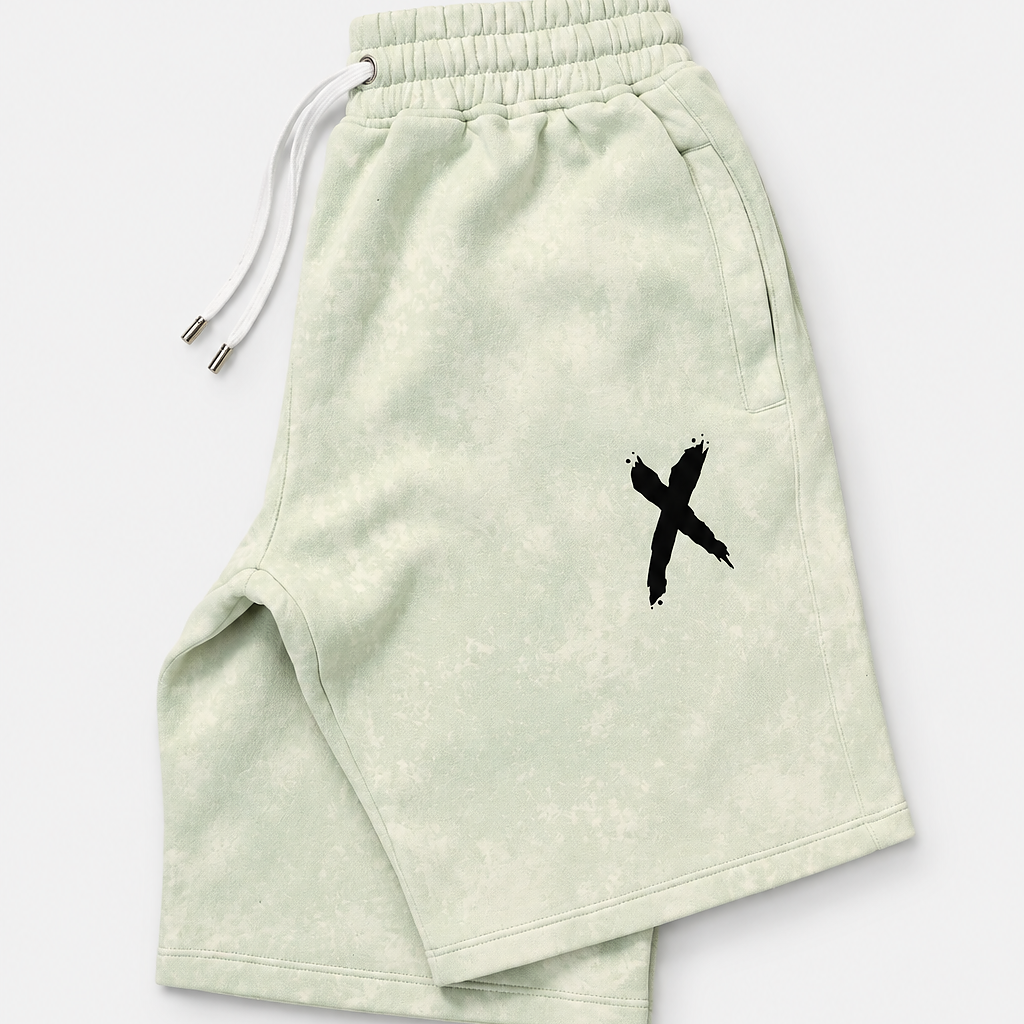 Teal Wash - 2PC Tracksuit Shorts Set