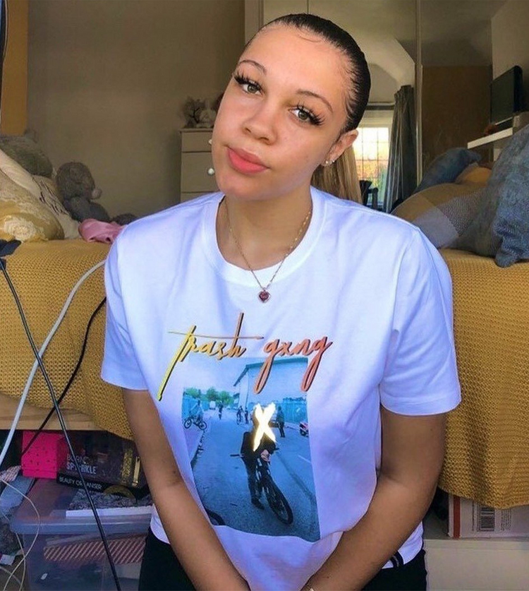 Model wearing London Vice X Yellow Reflective Tee 